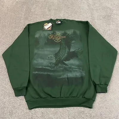 VTG Nature Sweatshirt Mens XL Green Eagle Wilderness Animal Crew Pullover NEW • $37.99