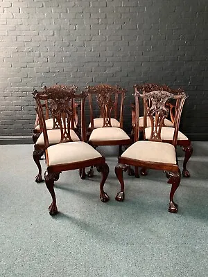 Good Quality Set Of Eight Chippendale Style Mahogany Dining Chairs • £1290