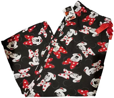 Official Disney Classic Mickey & Minnie Mouse Comfy Black Ribbon Lounge Pants! • $19.99