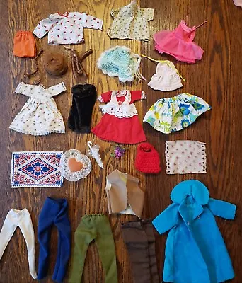 Handmade Barbie Doll Clothing 70's Mixed Lot Clothes Accessories 24pc Vintag • $15