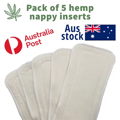 Reusable Nappy Insert Hemp Inserts Modern Cloth Nappies Baby Bamboo Alternative • $46.99