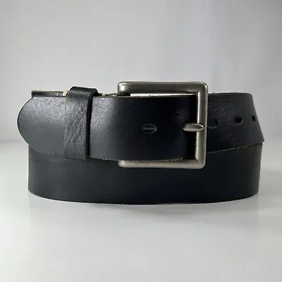 Wide Black Genuine Leather Work Belt - Men's Size 38 • $14.40