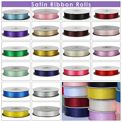 Double Sided Satin Ribbon Choice Of 3 6 10 15 25mm Widths Card Making Bow Crafts • £2.35