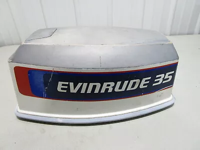 0281008 Top Cowl Motor Cover Electric Start Johnson Evinrude 35 HP Blue • $99.99