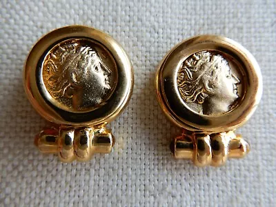 Metropolitan Museum Of Art Mma Gold Tone  Ancient  Cameo Style Pierced Earrings • $45