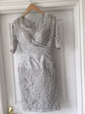 Ian Stuart Mother Of Bride Occasion Dress Grey Lace Sz USA 8 New • £110