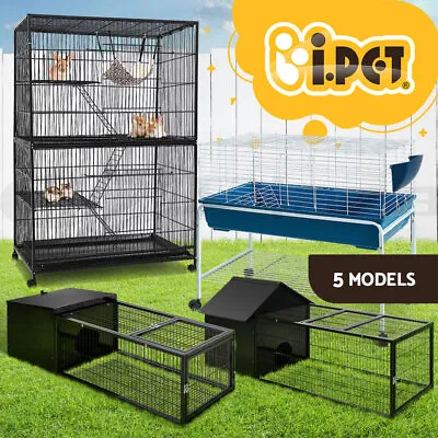 I.Pet Rabbit Cage Hutch Indoor Guinea Pig Pet Cage Ferret Carrier Bunny Outdoor • $79.95