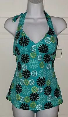 MOD BOD Turquoise Green Brown Yellow Floral 2 Piece Tankini Swimsuit M NWT.  • $19.99