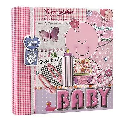 Baby Girl Pink Memo Slip In Photo Album 200 6 X4'' Photos Ideal Gift AL-9773 • £13.49