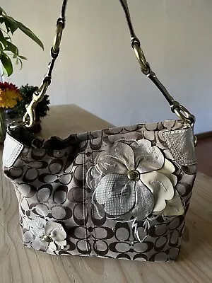 Coach Floral Bag Brown Medium (See Pics For Details) • $48