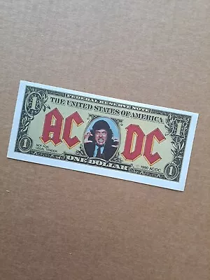 AC/DC - RAZORS EDGE TOUR Dollar Bill Note 1990 - MINT Condition • $25