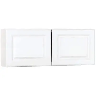 Hampton Bay Wall Bridge Kitchen Cabinet 36  X 12  X 15  W/o Shelf Satin White • $205.46