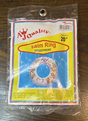 Vintage AJ Cohen Quality Swim Ring 20” Transparent NOS New Sealed • $11.99