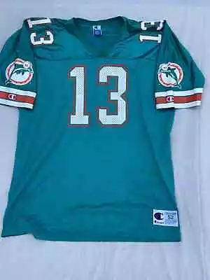 Vintage Rare Dan Marino Miami Dolphins Jersey Mens Size 52 Champion Teal NFL • $120