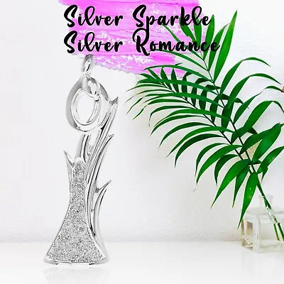 £9.49 • Buy Silver Sparkle Romance Couple Sculpture Bling Diamante Ornament 23, 31, 42cm