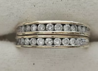 14k Matching Pair Natural Diamond Channel Set Band Rings • $710