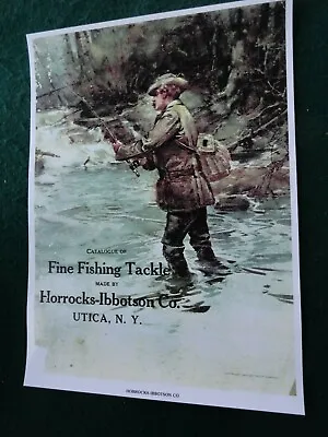 Horrocks-Ibbotson Co. Fishing Tackle Advertising Poster Utica NY 1910  • $7.50