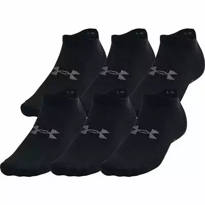 Under Armour Womens Essential (6 Pack) No Show Socks - Black • £17.95