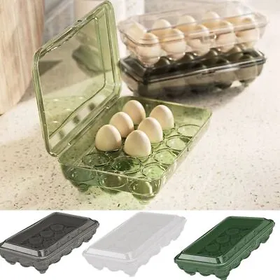 10/15 Grids Egg Holder Plastic Case Container Refrigerator Egg Box Food Storage. • £6.67