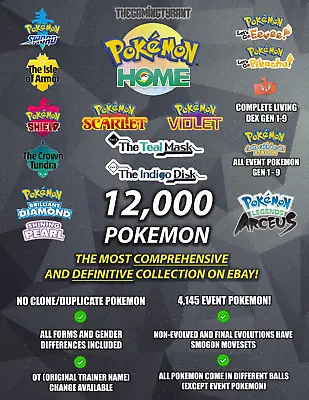 Pokemon Home Complete Living Dex 12000 Pokemon • $105.99