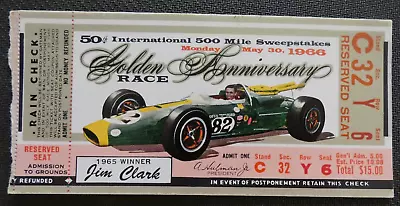 1966 - INDIANAPOLIS 500 Race - TICKET -  Graham Hill  Winner - COMBINE SHIPPING • $14.99