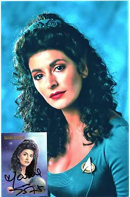 Marina Sirtis HAND SIGNED AUTOGRAPHED 2.5x3.5 Card +8X10 Unsigned Photo • $100.99