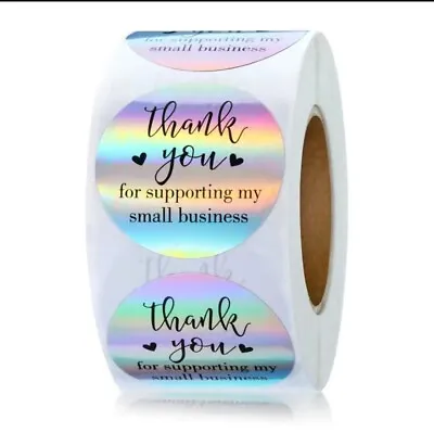 Thank You For Supporting My Small Business Holographic Labels / Stickers X 100 • £2.19