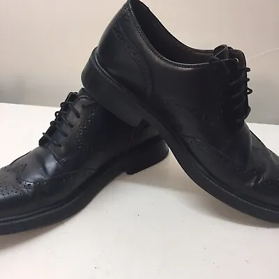 Bill Blass Mens Black Leather Oxford Shoes Lace Up 8.5 D “Ford” EUC Vintage • $37.36