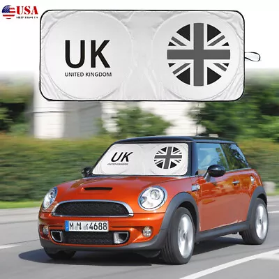 For Mini Cooper Car Windshield Sun Shade UV Block Union Jack UK Flag Visor Cover • $12.99