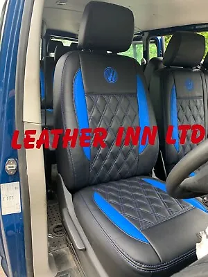 Vw Transporter T5 T6 Seat Covers 2 Captain Seats With 4 Armrest With Vw Logo • $192.91