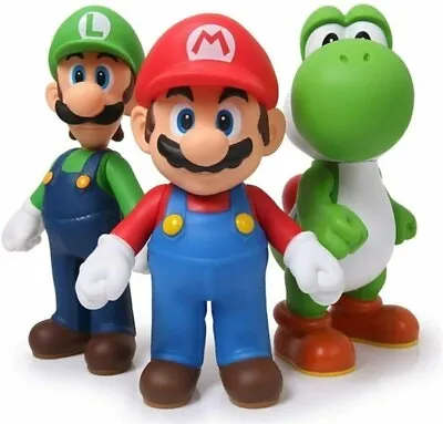 3pcs/set Super Mario Bros Action Figure Toy Luigi Mario Yoshi Doll Gift 5  • £10.59