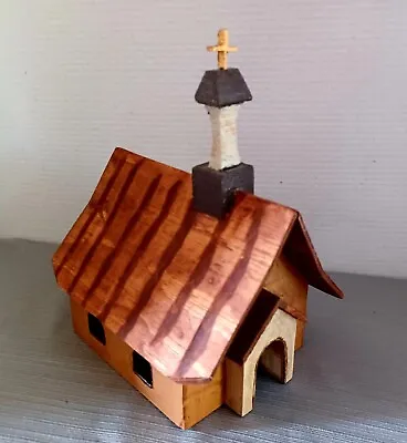 Handmade Folk Art Wood Church Train Set Miniature Doll House • $24