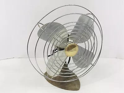 Vintage Distressed Oscillating Fan Manning Bowman 105003 One Speed Wide Cage • $54.99