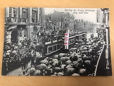 Colchester Starting The Trams July 28th 1904 Superb Postcard • £9.99