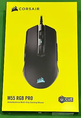 Corsair M55 RGB PRO Wired Gaming Mouse Ambidextrous Black Optical 12400 DPI • £34.99