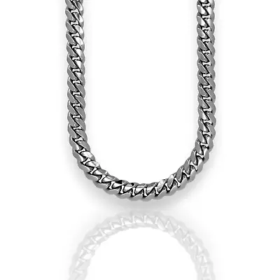 Miami Cuban Link Chain Necklace 14K White Gold - Solid • $374.99