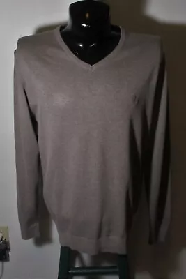 Men's  Made In Italy  BRAND P-CLUB Taupe V-Neck Sweater Size L • $22.40