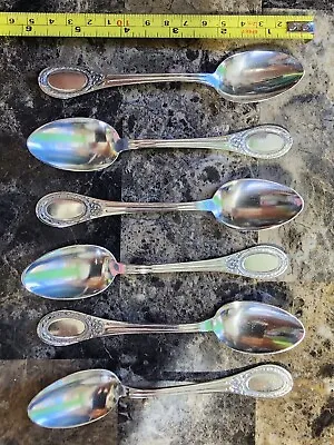 Set Of 6 Reef & Bow Tipped European 800🤑 Silver 5'oclock Coffee & Tea Spoons • $120