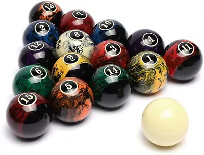 Champion Marble Pool Balls Set Billiard Pool Ball  ( Black Dark Marble) • $79.24