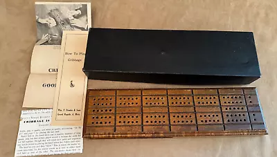 Vintage Drueke Model #42 Cribbage Board In Original Box W Instructions Master • $64.50