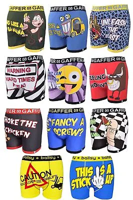 New Mens Ballsy Designer Novelty Rude Shorts Underwear Funny Boxer Trunks • £4.95