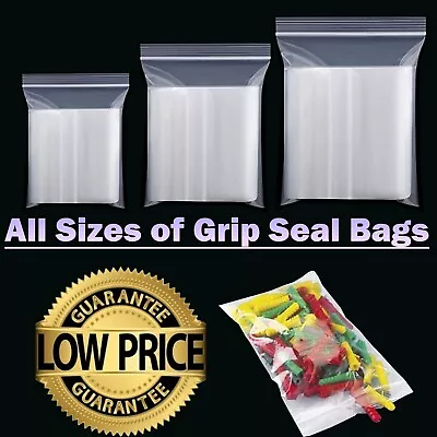 Grip Seal Bags Self Resealable Grip Poly Plastic Clear Zip Lock MIX [All Sizes] • £1.95