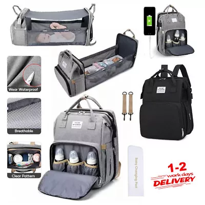 £8.99 • Buy Baby Diaper Nappy Changing Backpack Set Mummy Large Multi-Function Travel Bag