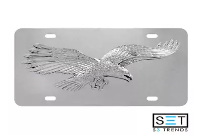 Stainless Steel 3D Flying Eagle Wings License Plate For Car Truck SUV  • $29.99