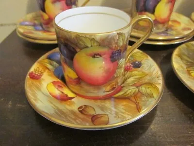 £393.27 • Buy Aynsley Set Of 8 Coffee Cup And Saucer Orchard Fruit Signed D. Jones, N. Brunt