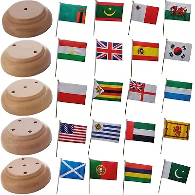 £2.99 • Buy Wooden Table Flag *Without Base* Choice Of 250+ Countries FREE UK Delivery!