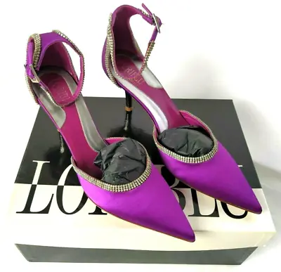 LORIBLU Bijoux High Heels Shoes Womens Sz 36.5 Violet Made In Italy (See Video) • $44.95