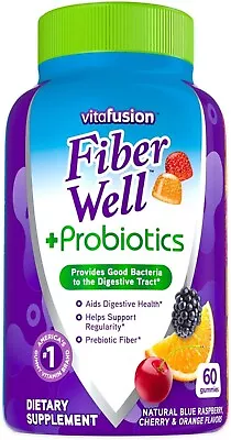 Vitafusion Fiber Well + Probiotics Gummies For Adults 60 Count • $30