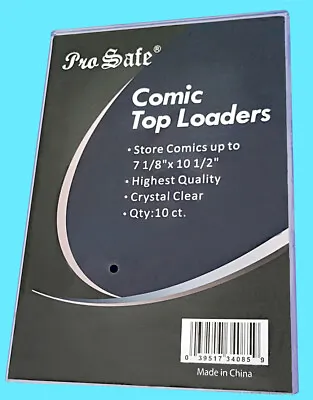 10 PRO SAFE REGULAR COMIC BOOK TOPLOADERS 7-1/8 X10-1/2  Holder Thick Storage  • $34.19