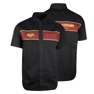 Harley-Davidson Men's Black Beauty 120 Anniversary Mechanic Shirt Woven S/S 506 • $42.90